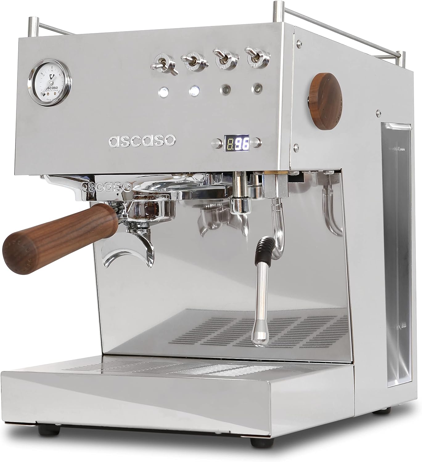 Ascaso Steel DUO PID, Programmable Espresso Machine w/Volumetric Controls, Dual Thermoblock, 120V (Stainless Steel)