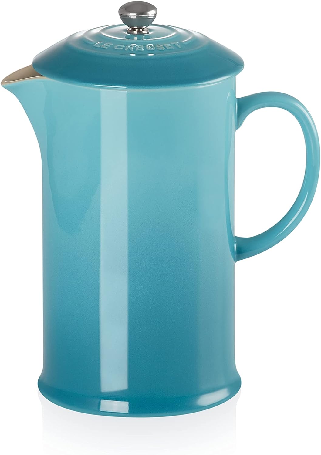 Le Creuset Stoneware Cafetiere with Metal Press, 750 ml-Teal, Ceramic, 17 x 11 x 22 cm