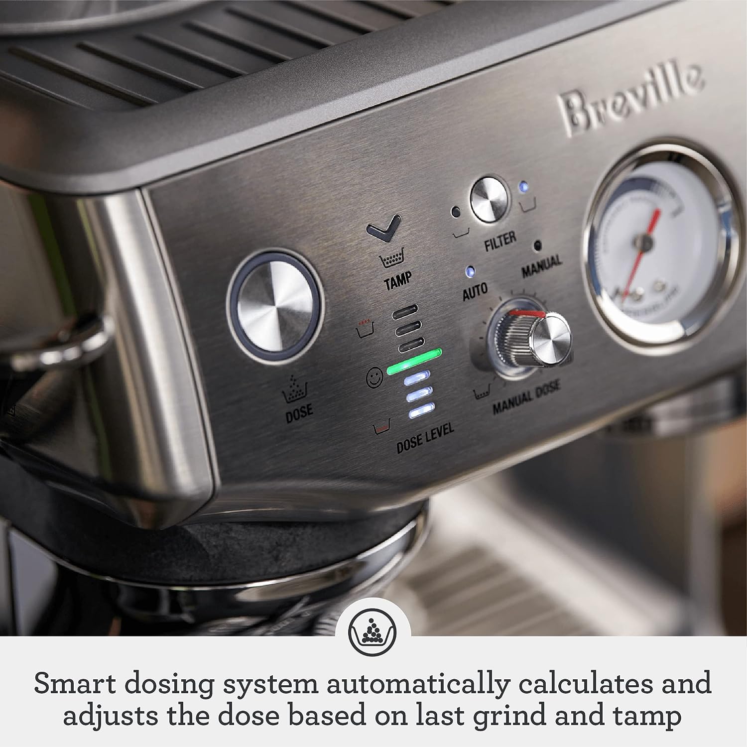 Breville Barista Express® Impress Espresso Machine, 2 Liters, Brushed Stainless Steel, BES876BSS Breville Barista Express® Impress Espresso Machine, 2 Liters, Brushed Stainless Steel, BES876BSS
