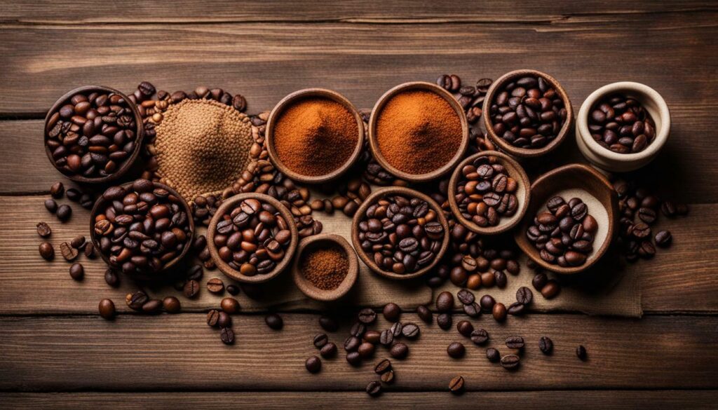 variety of coffee beans