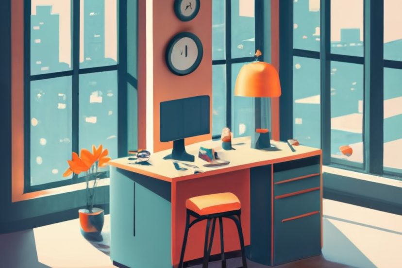 small office with coffee