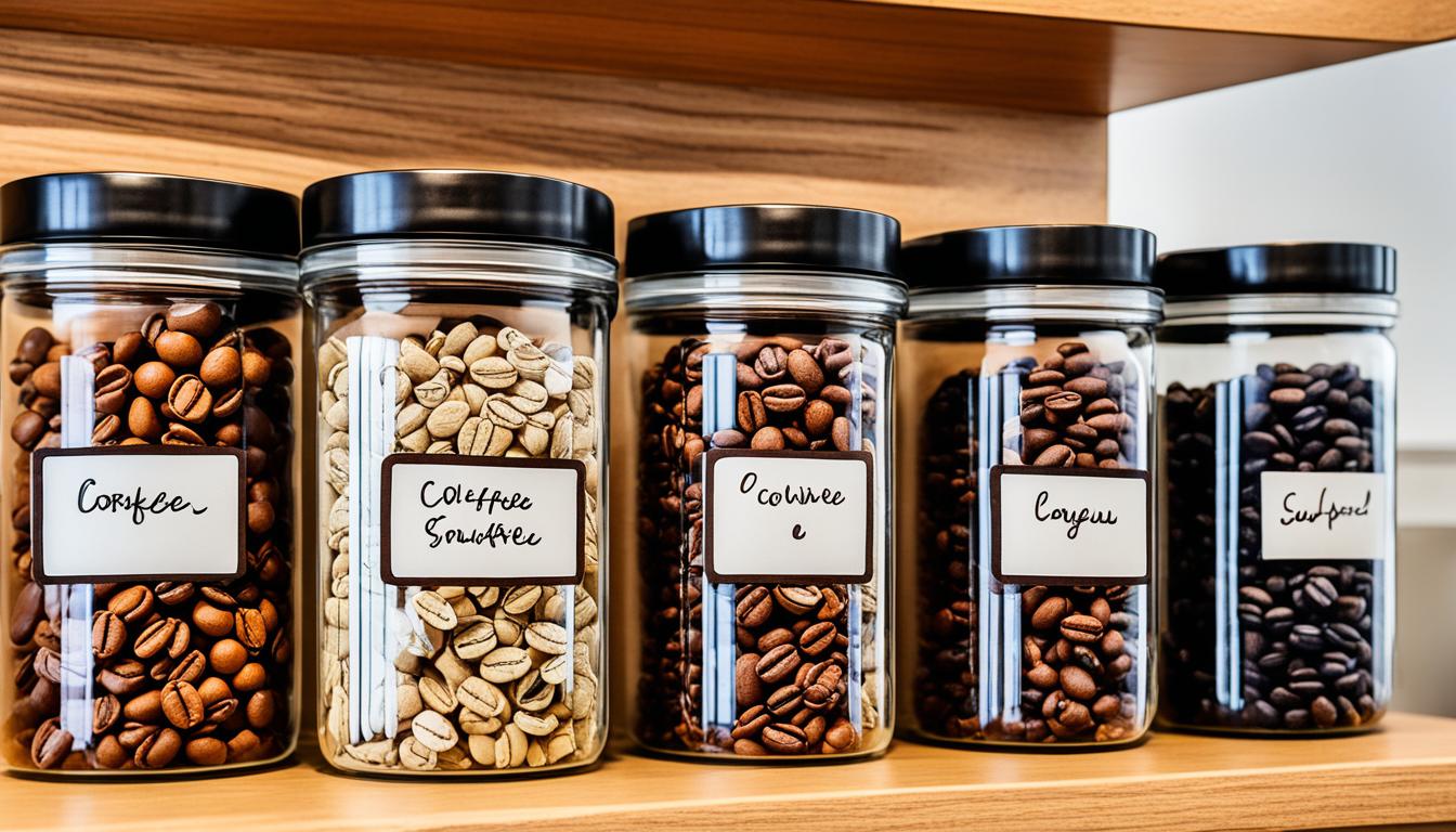 How should coffee beans be stored?