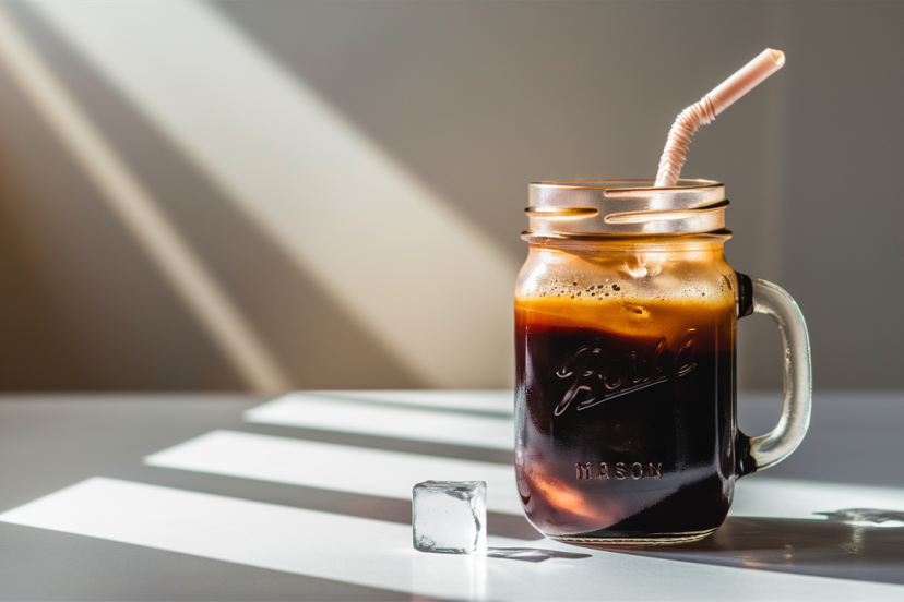 cold brew coffee in a mason jar